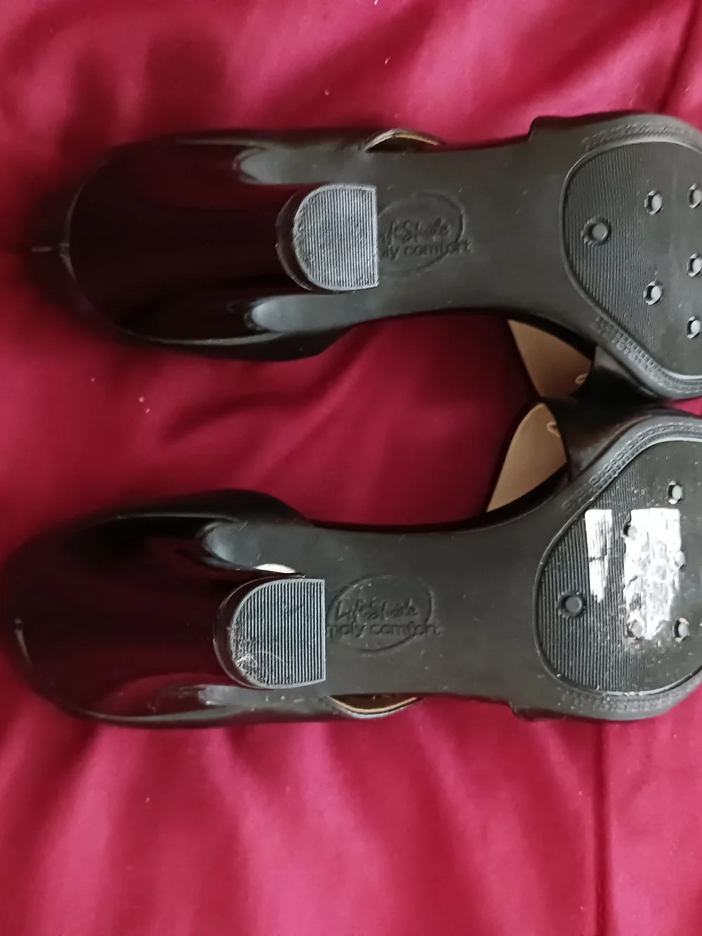 Life Stride Black Open-Toe Mid Heel Pumps - Caren- Simply Comfort - Picture 5 of 6